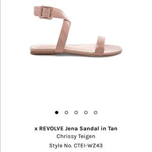 Revolve x Chrissy Teigen Jena sandal tan patent